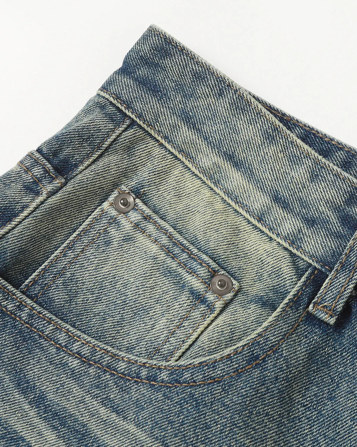 Mid-length washed denim shorts from Inflation Streetwear, casual denim pants with a relaxed fit and distressed detailing.