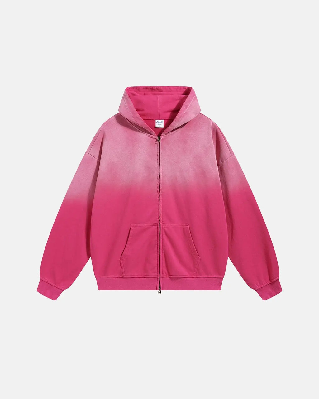 INFLATION Monkey Wash French Terry zip-up hoodie with front pockets and adjustable drawstrings, in a casual, comfortable style.