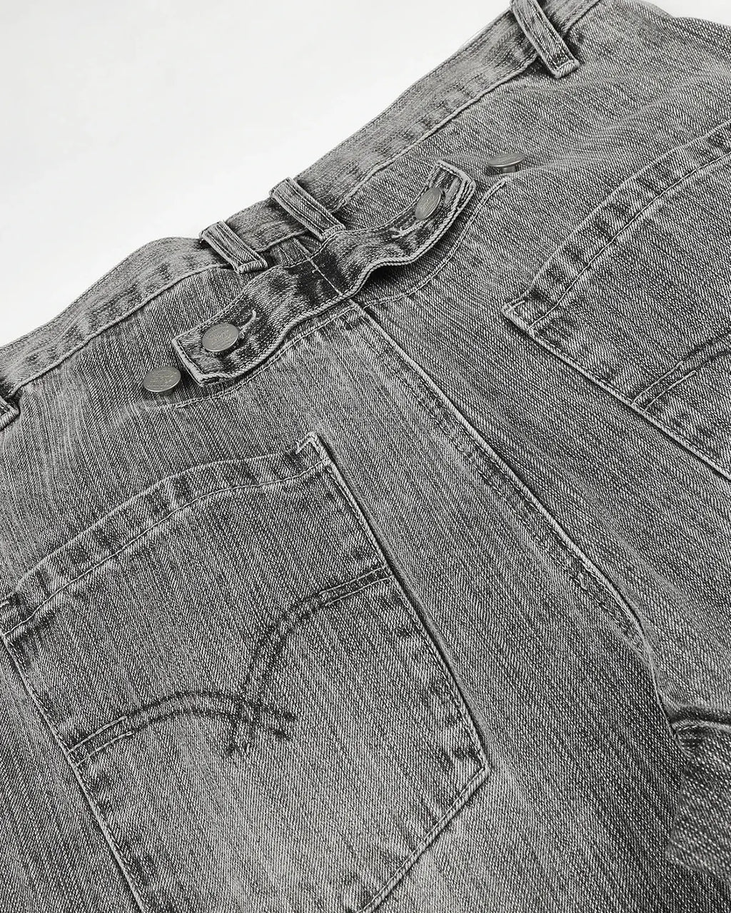 Inflation Streetwear Bamboo Weave Barrel Jeans, casual pants with unique bamboo-inspired woven texture and relaxed fit.