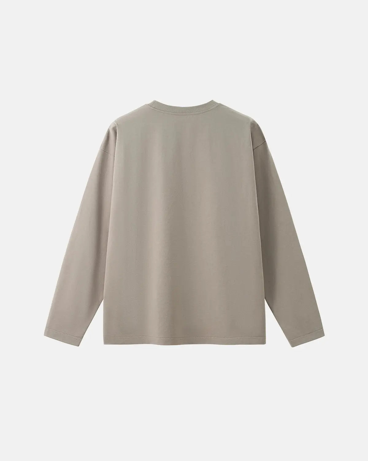 Plain white cotton long sleeve T-shirt from INFLATION streetwear collection, showcasing a relaxed fit and simple design.