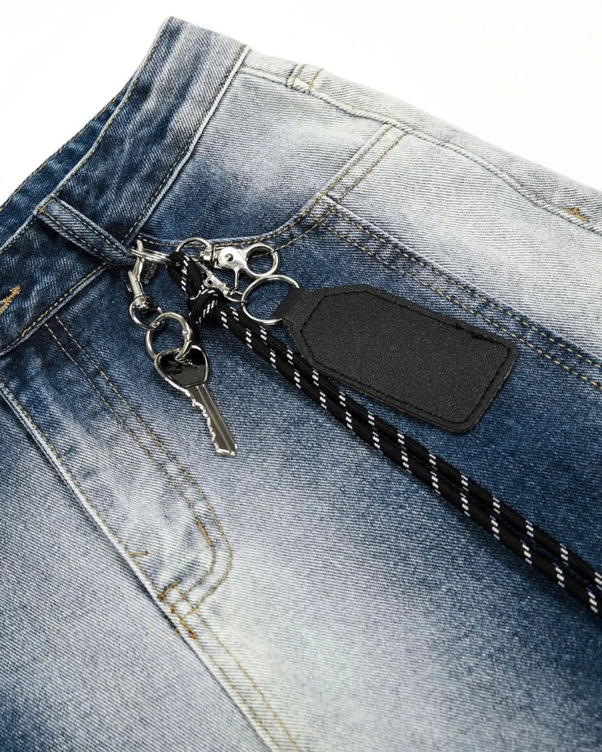 Inflation Monkey Wash Baggy Barrel Jeans featuring a relaxed fit and denim texture with a trendy streetwear style.