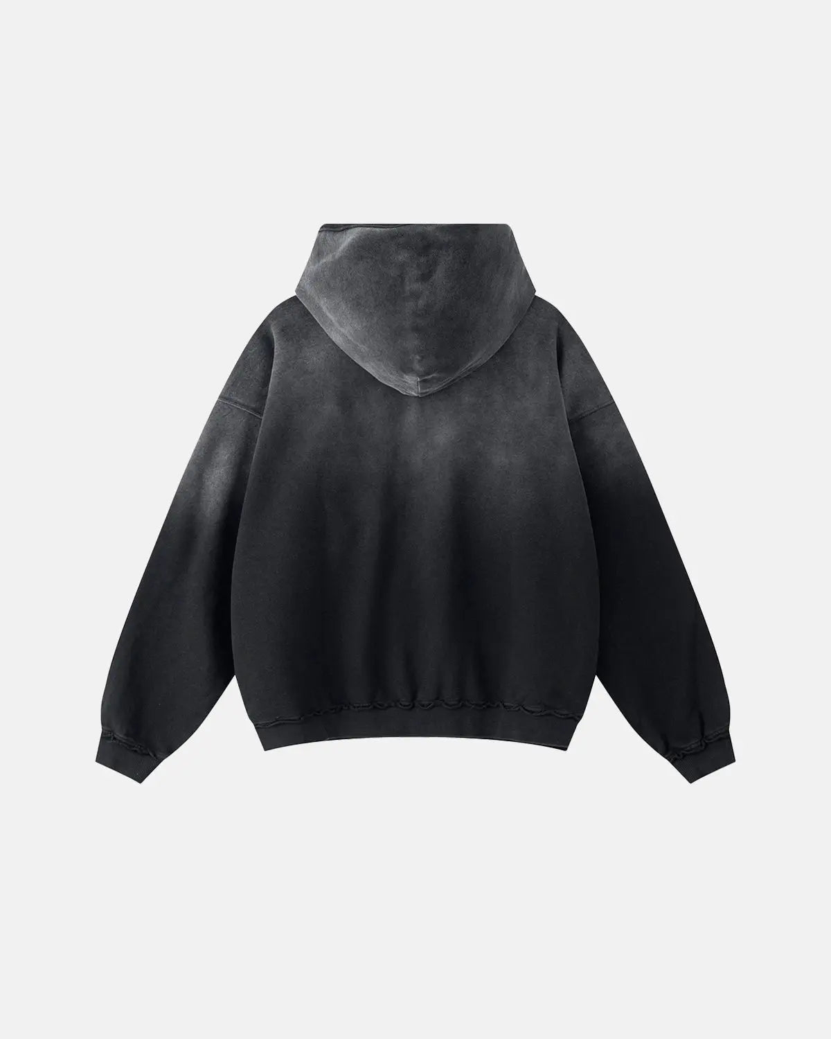 Inflation Streetwear Monkey Wash Ripped Hoodie featuring distressed fabric, casual street style, and a relaxed fit.