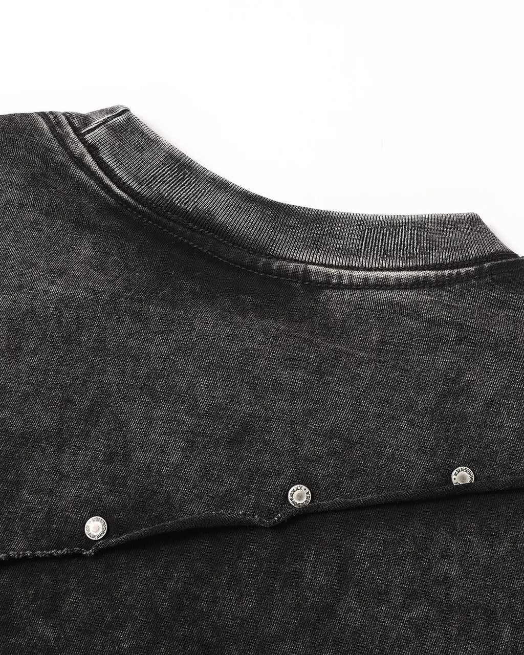 Deconstructed washed oversized T-shirt by INFLATION Streetwear, featuring distressed fabric and relaxed fit on a mannequin.