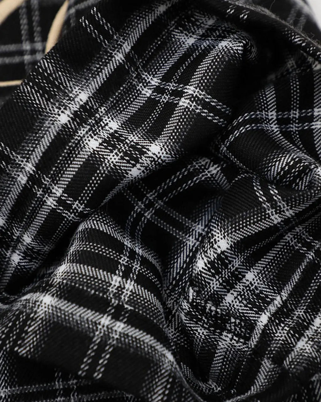 Inflation Streetwear lettering embroidery plaid shirt featuring bold letter designs and classic plaid pattern on a casual shirt