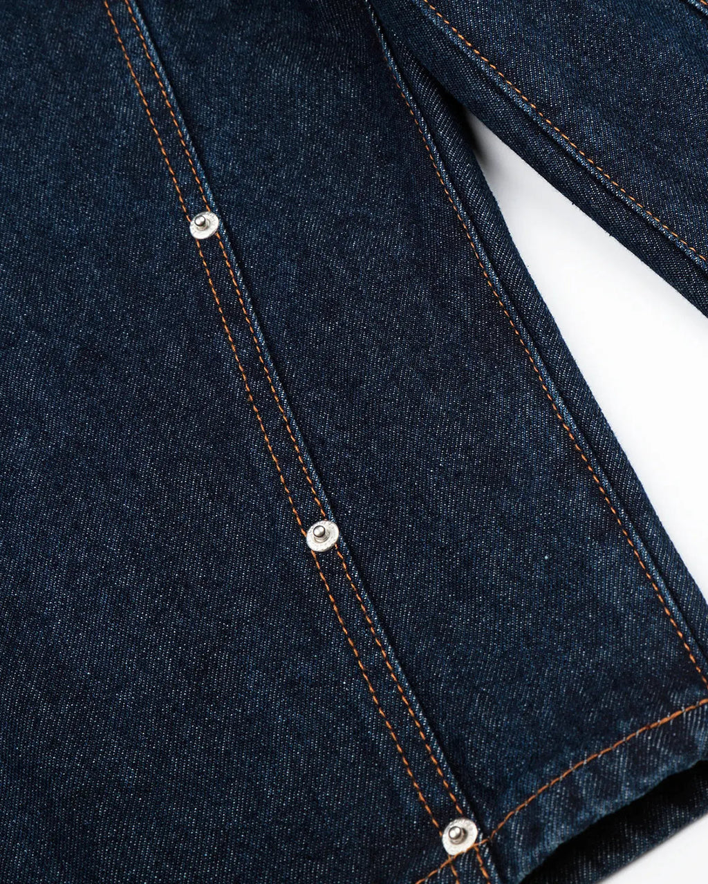 Inflation brand double waist studded denim long jorts, stylish pants with stud details and a high-waist fit.