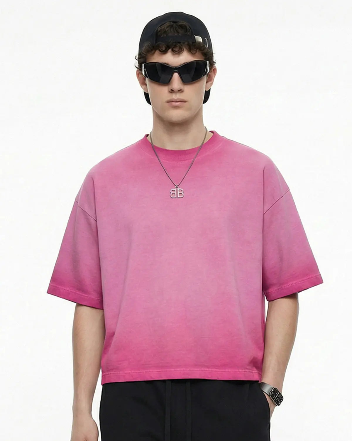 Inflation Streetwear monkey washed dyed fade boxy T-shirt featuring a unique fade design and relaxed fit.