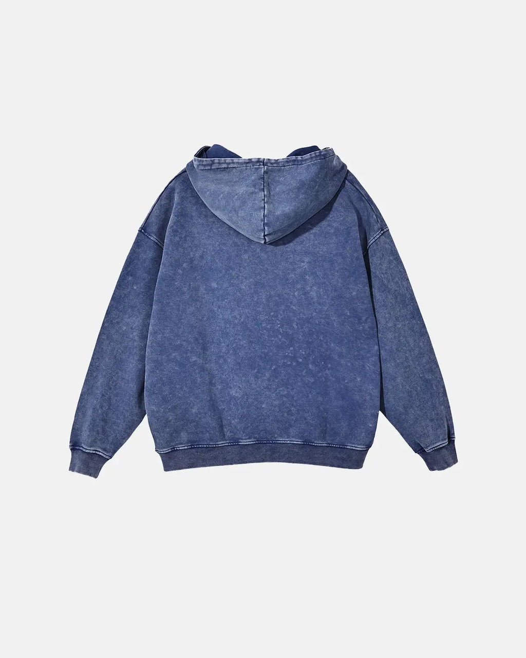 Inflation Streetwear French Terry Washed Distressed Hoodie with a casual fit and faded, worn-in look, featuring distressed details.