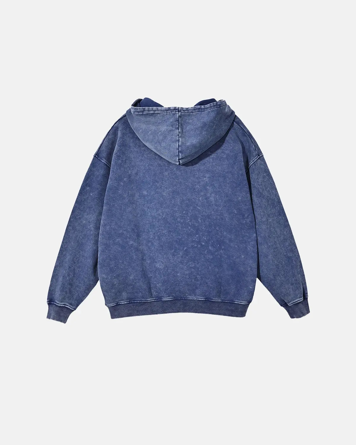 Inflation Streetwear French Terry Washed Distressed Hoodie with a casual fit and faded, worn-in look, featuring distressed details.