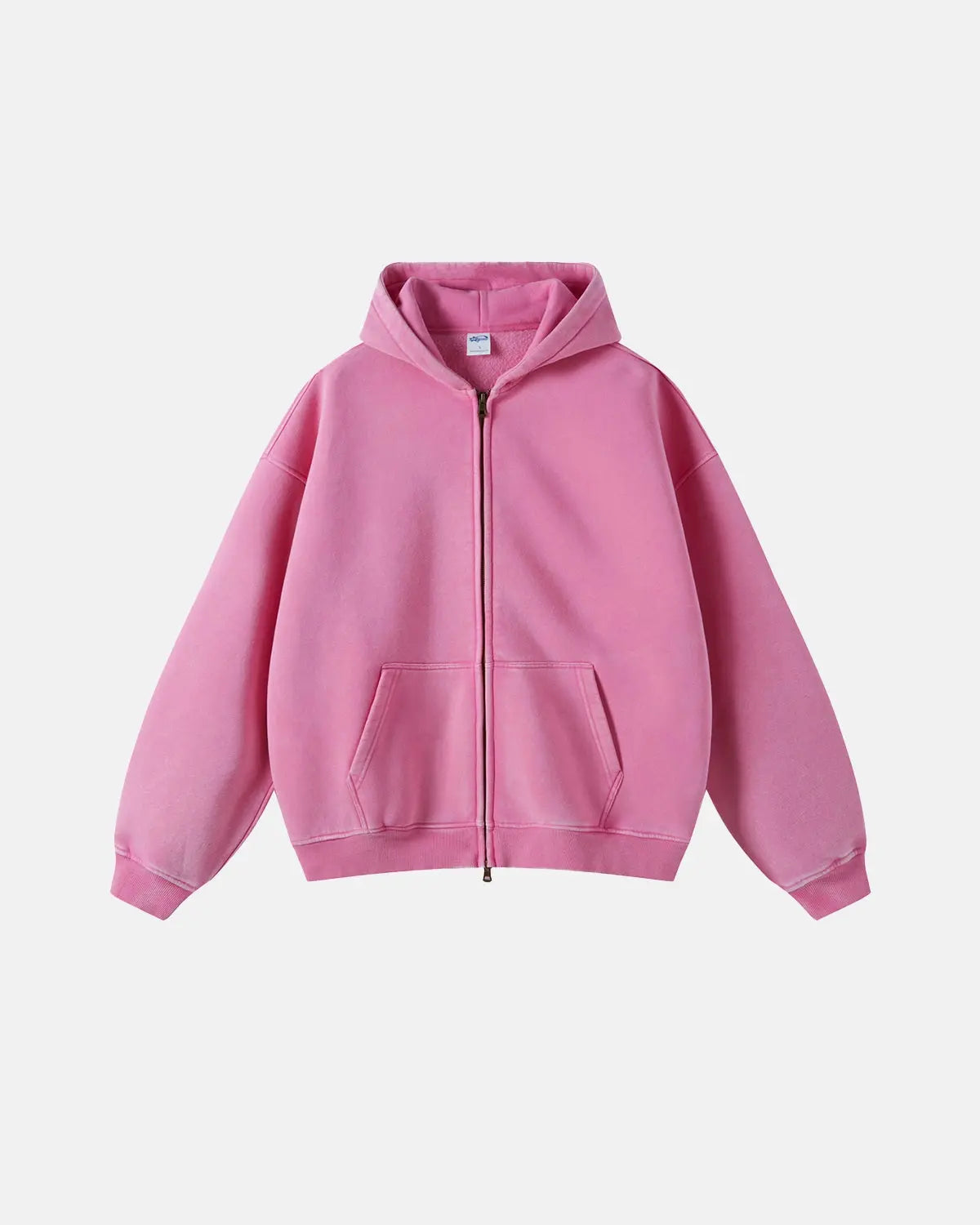 Inflation Vintage Washed Zip Up Hoodie with front pockets, soft fabric, and casual style in a washed, vintage look.