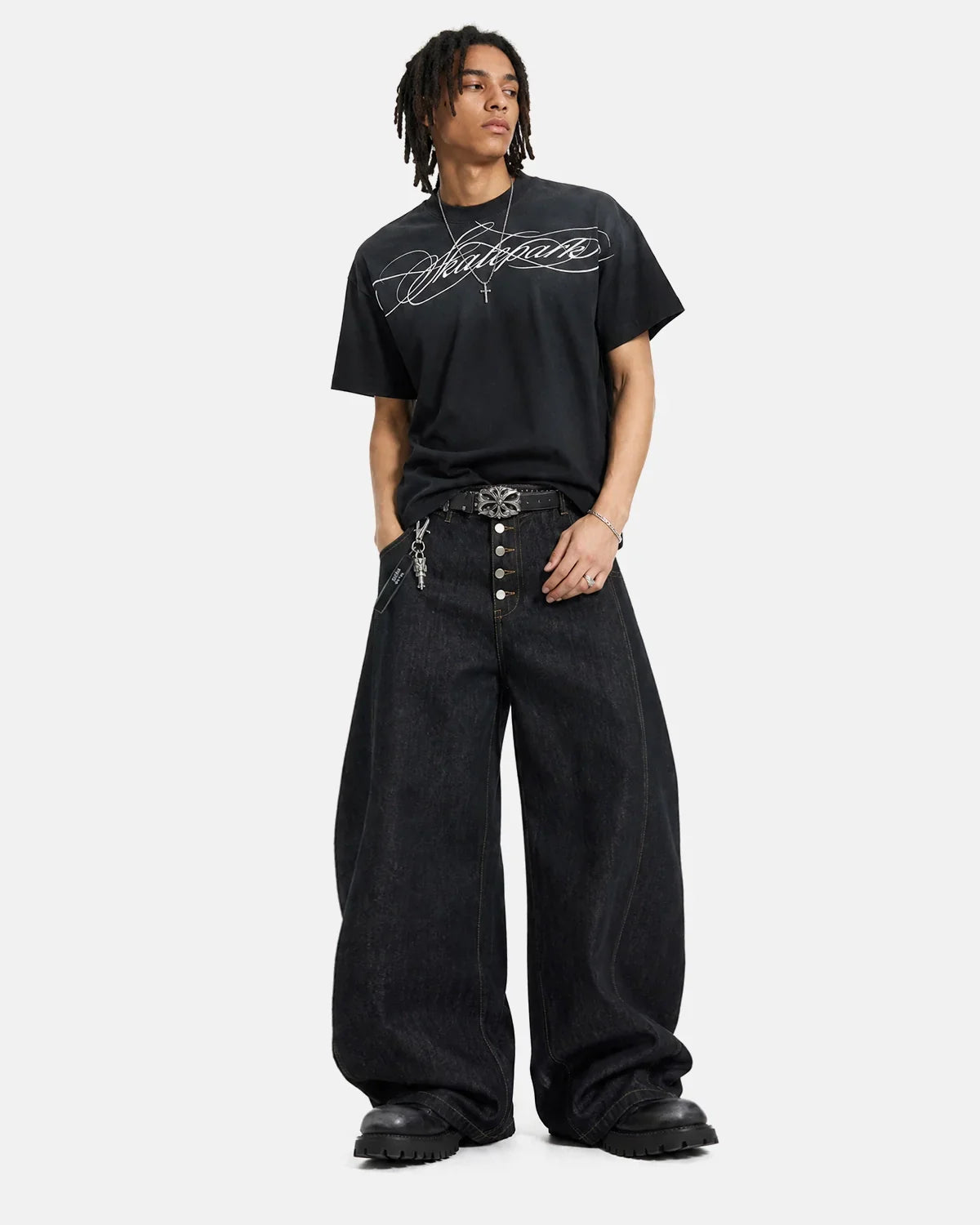 Inflation Streetwear Monkey Wash Script graphic baby T-shirt with playful monkey design and casual streetwear style.