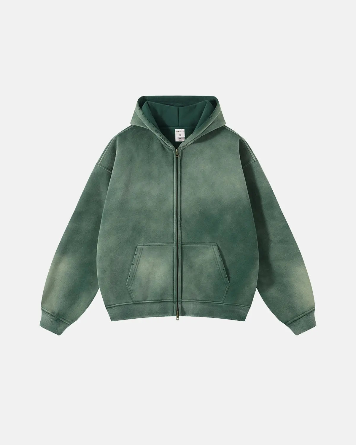 Inflation Monkey Wash Zip Up Hooded Jacket featuring a colorful monkey print, front zip closure, and hood, casual outdoor wear.