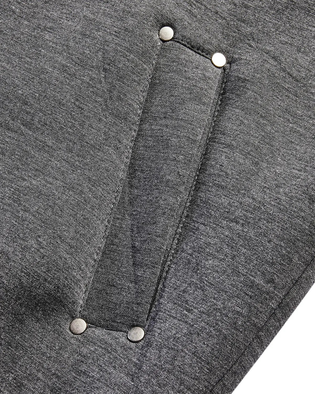 Grey boxy zip-up hoodie from INFLATION, featuring a relaxed fit and front zipper, displayed on a hanger.