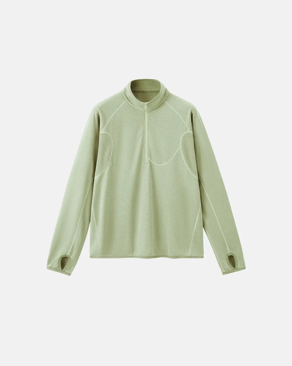 Inflation Streetwear breathable grid fleece half-zip sweatshirt in gray, featuring a relaxed fit and soft fleece material.