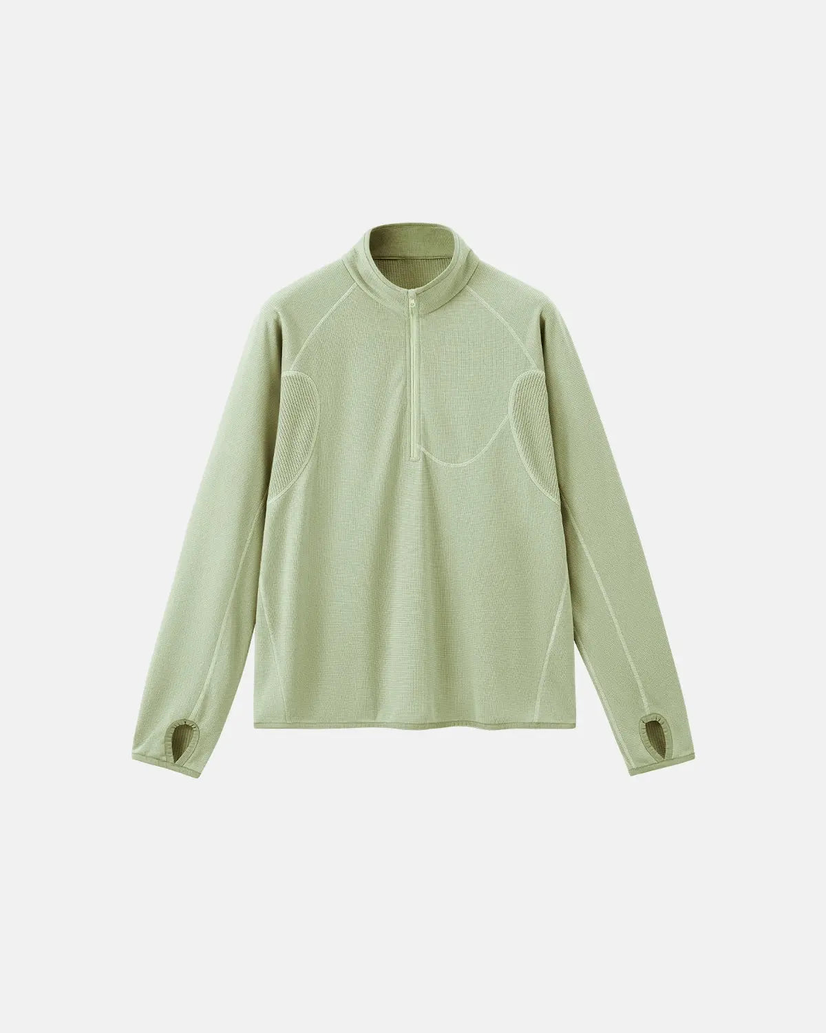 Inflation Streetwear breathable grid fleece half-zip sweatshirt in gray, featuring a relaxed fit and soft fleece material.