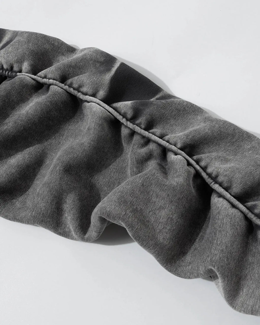 Acid washed embroidery zip-up hoodie by INFLATION Streetwear featuring distressed fabric and embroidered details.