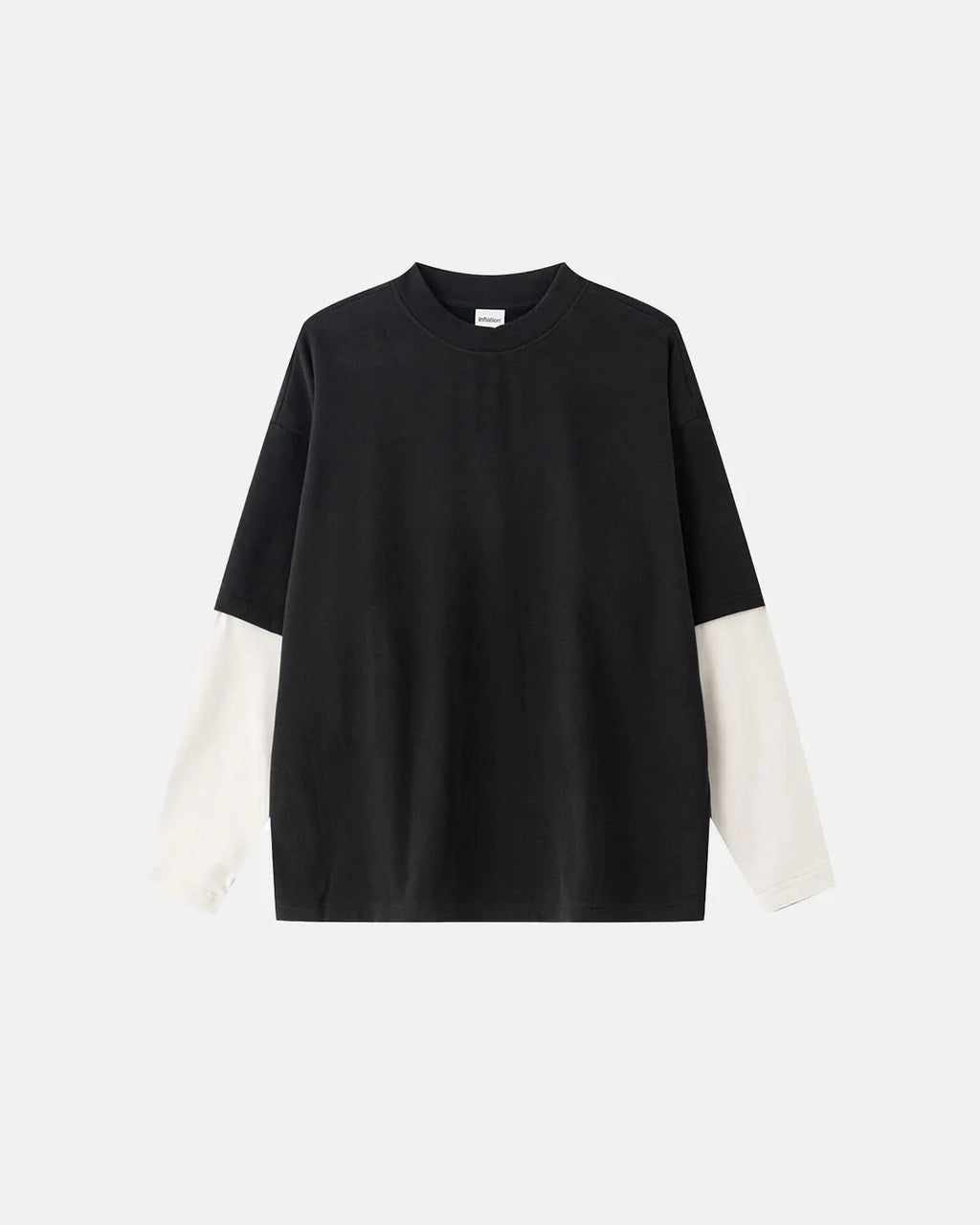 Color block long sleeve tee by Inflation Streetwear featuring bold color blocks and a casual fit.