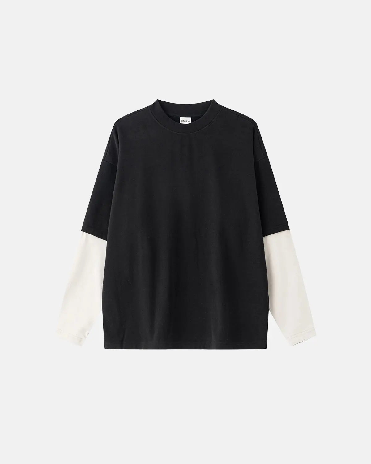 Color block long sleeve tee by Inflation Streetwear featuring bold color blocks and a casual fit.