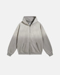 INFLATION Monkey Wash French Terry zip-up hoodie featuring a playful monkey graphic and casual hoodie design.