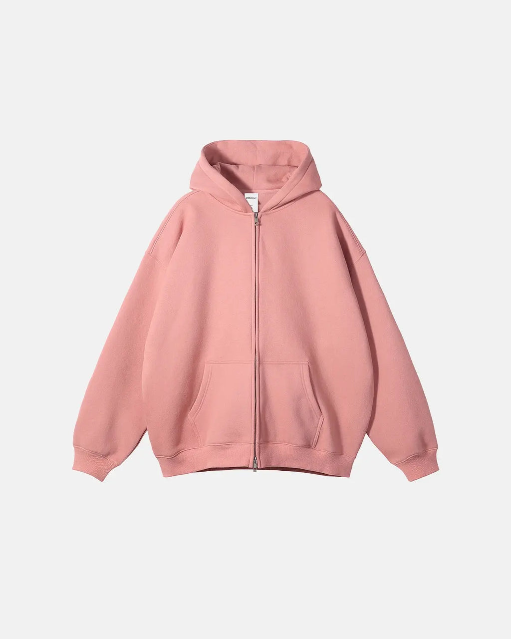 Inflation Streetwear fleece double zip-up hoodie jacket in black, featuring a cozy design and front zipper closure.