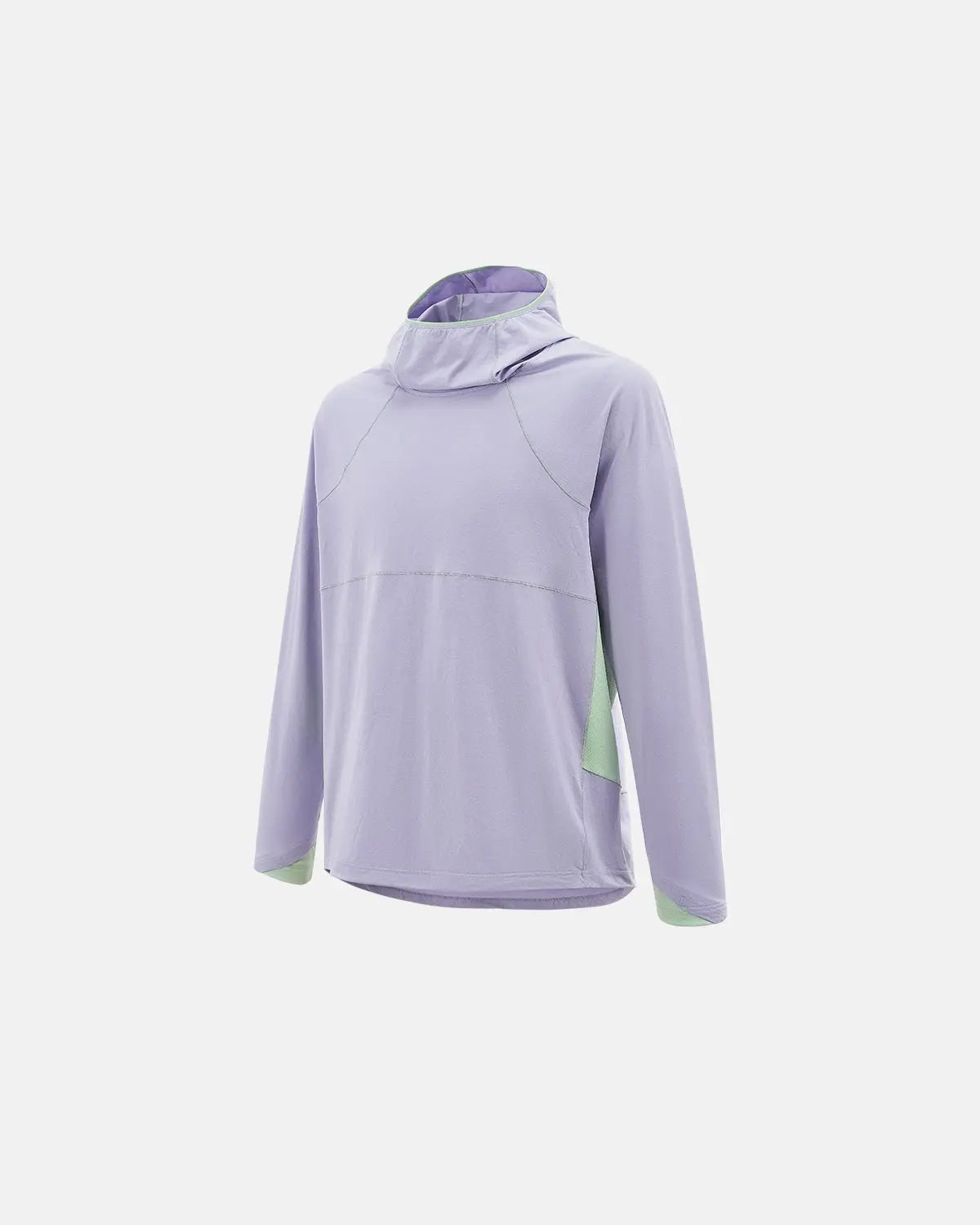 Inflation Streetwear COOLMAX breathable hooded T-shirt in black with front pocket and adjustable drawstrings, close-up view.