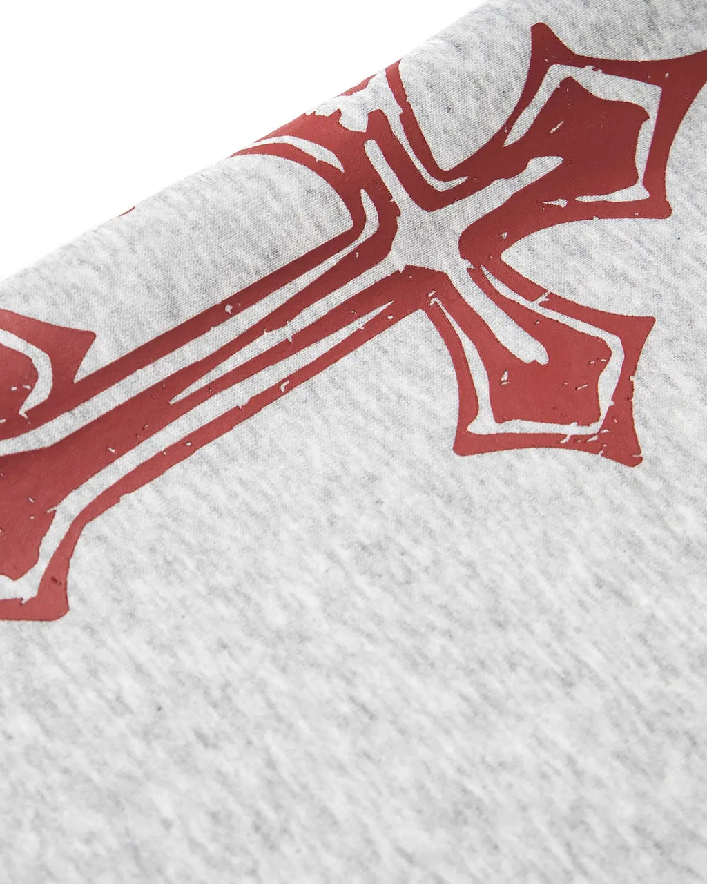 Inflation Cross Print Baggy Sweatpants in black with bold white cross design, relaxed fit, and drawstring waist.