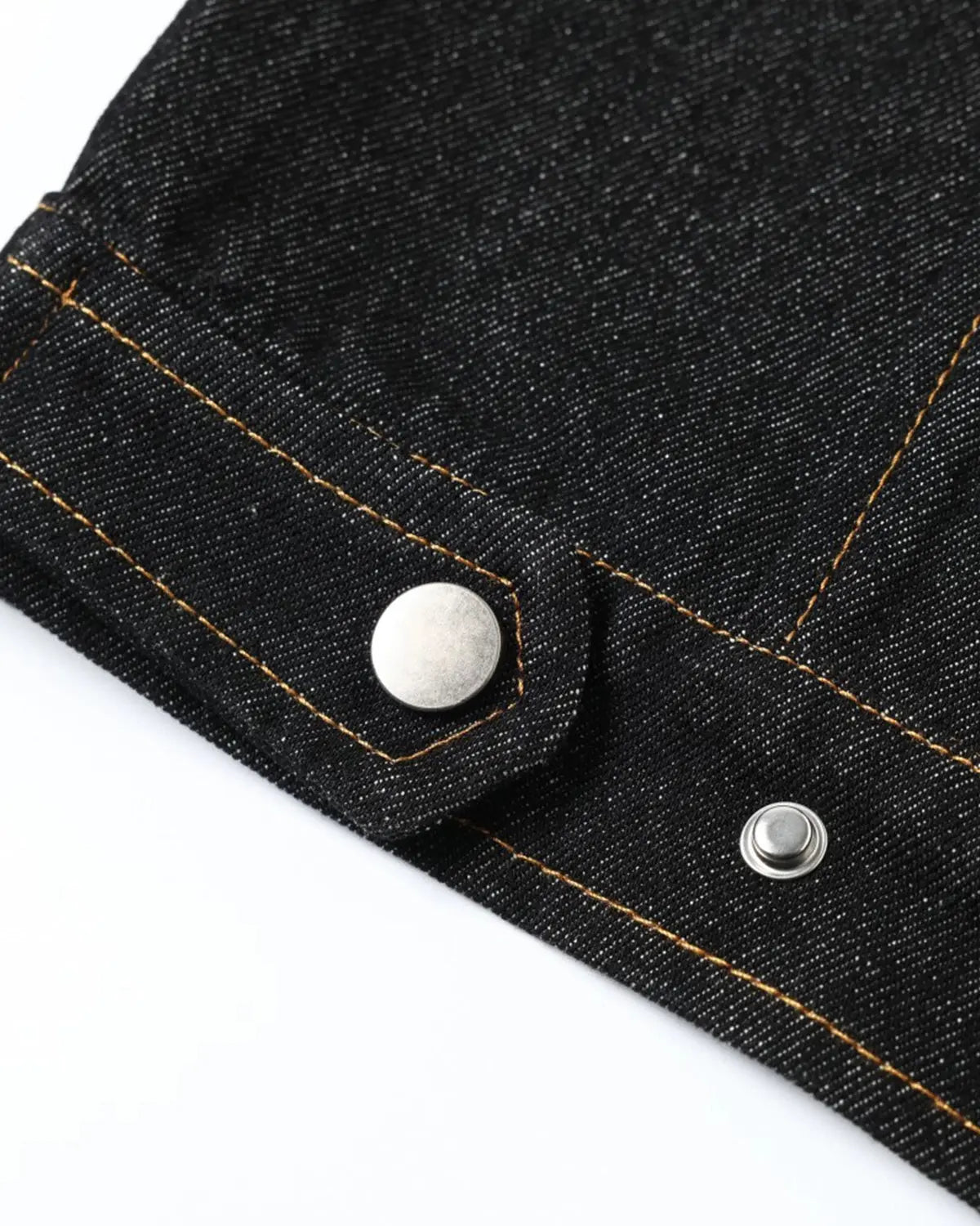 Metal toggle raw denim jacket by INFLATION Streetwear featuring rugged raw denim fabric and metal toggle closures.