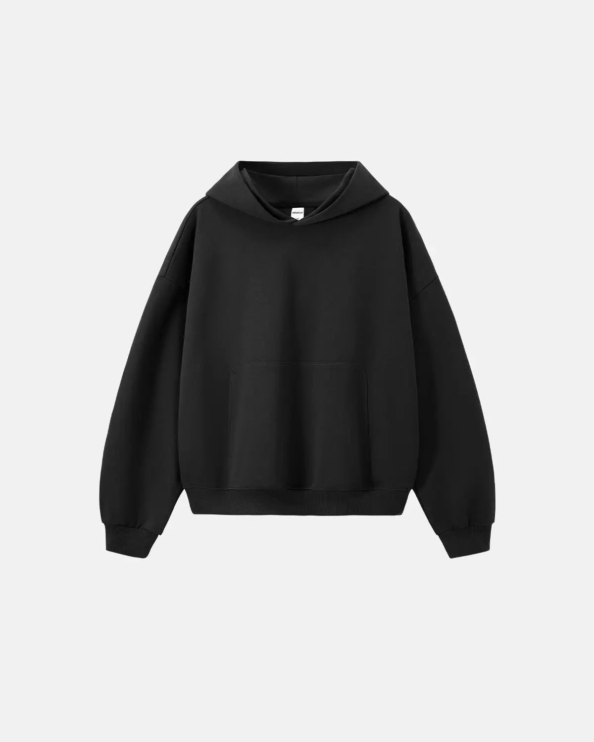 Blank boxy fit French terry hoodie by INFLATION Streetwear, showing a casual, oversized hoodie with a relaxed fit and soft fabric.