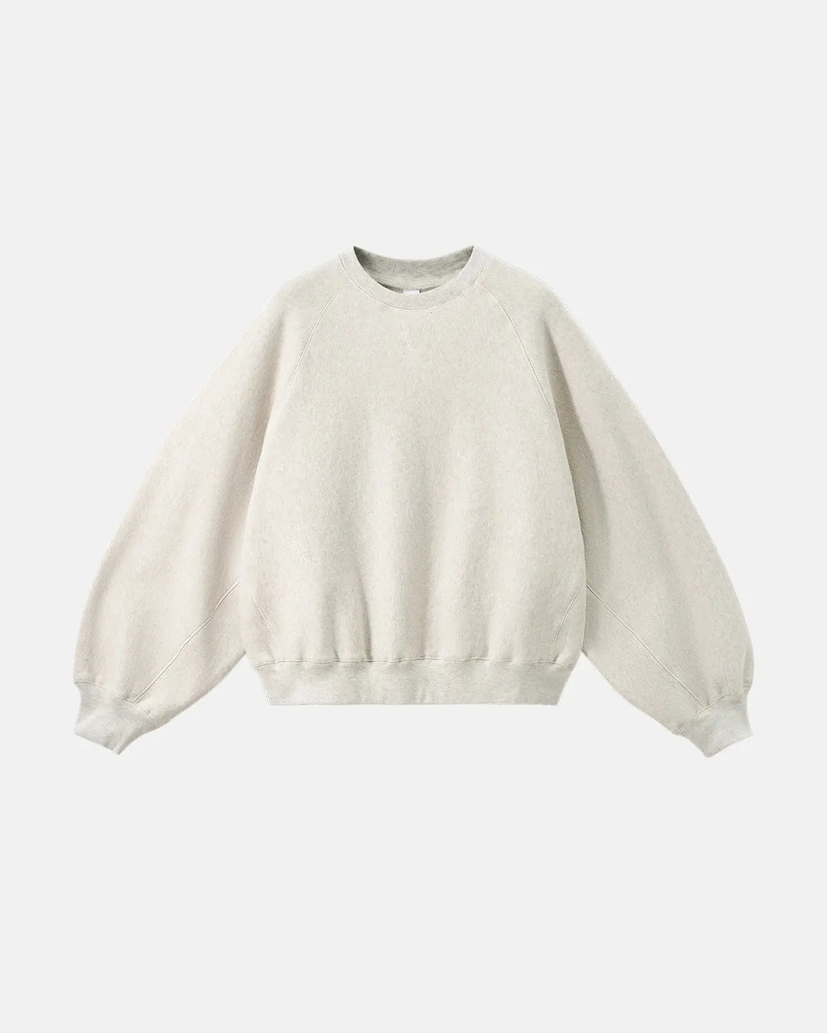 Inflation streetwear batwing sleeve fleece crewneck sweatshirt with relaxed fit and cozy fabric, shown in a casual style.