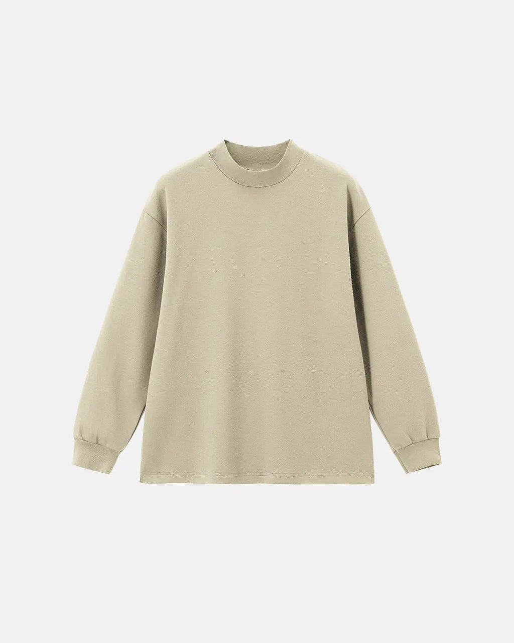 Inflation Soft Touch Mock Neck Sweatshirt in neutral color, showcasing its cozy fabric and stylish fit.