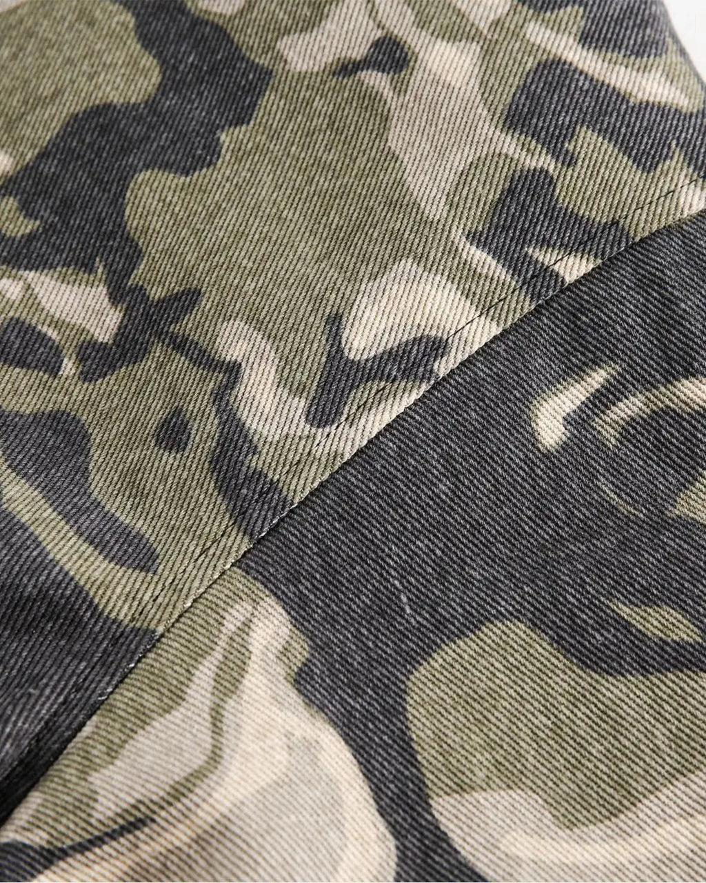 Camo faux fur padded hooded jacket by INFLATION Streetwear with a camouflage pattern, plush faux fur lining, and padded insulation.