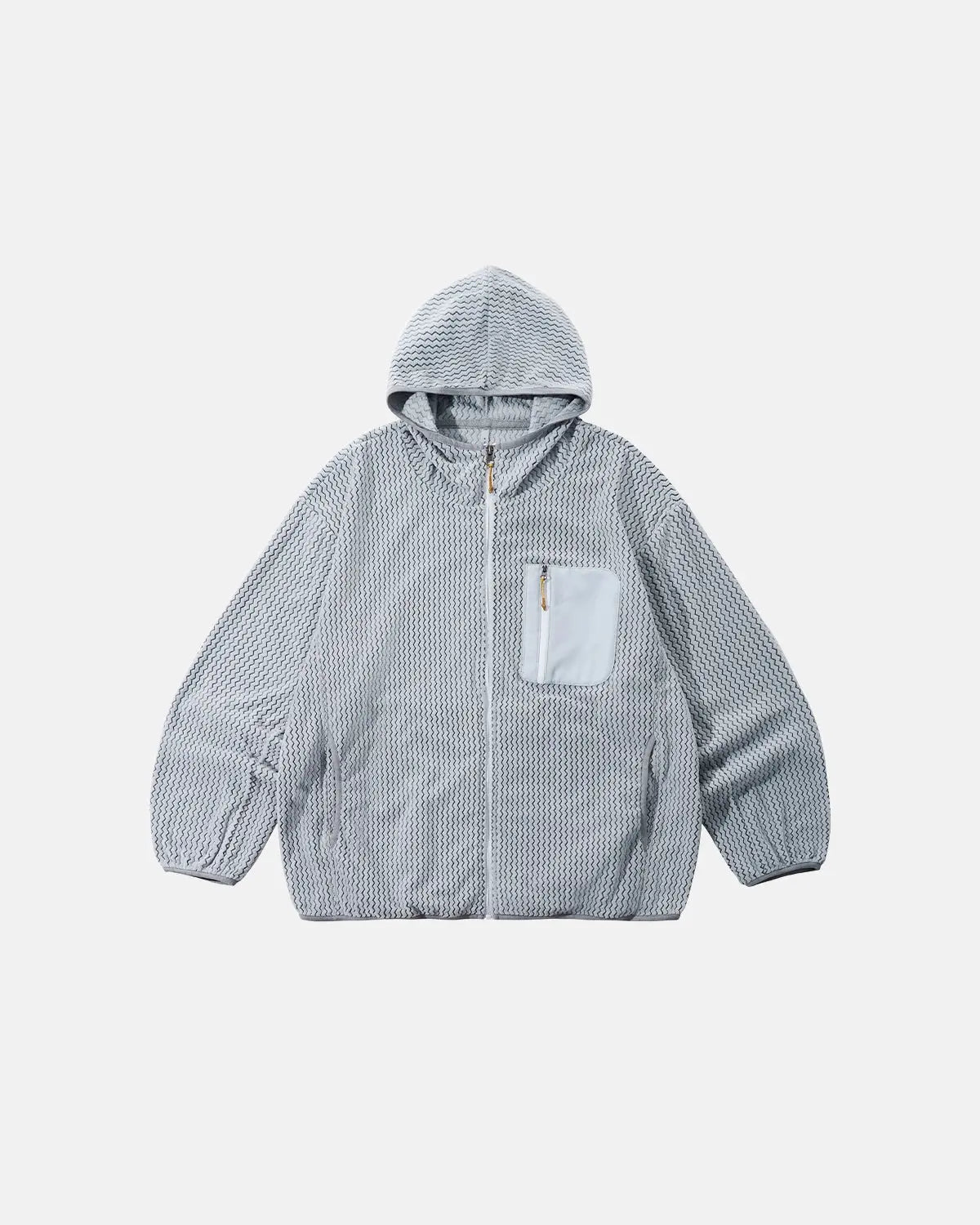 Lightweight Wave Fleece Zip-Up Jacket by INFLATION, stylish streetwear with a comfortable fleece fabric and zip front closure.