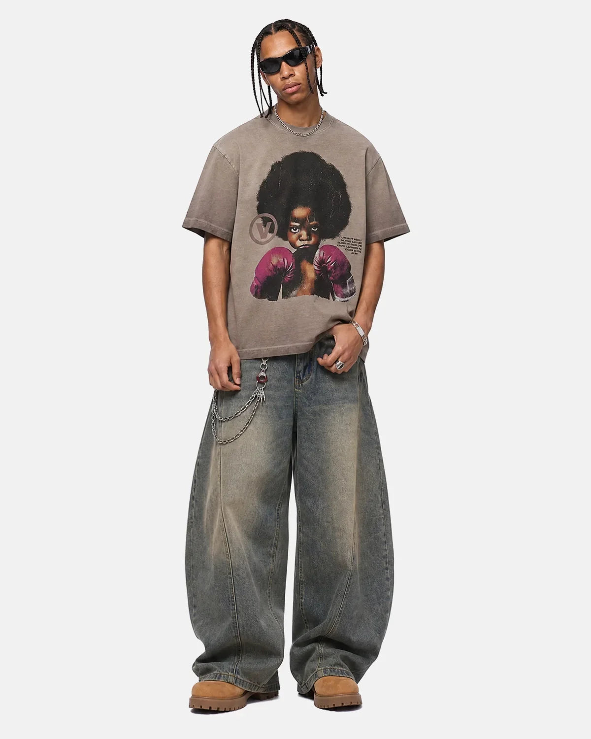 Vintage Graphic Oversize T-Shirt by INFLATION, featuring bold retro-inspired print on a relaxed-fit streetwear tee.