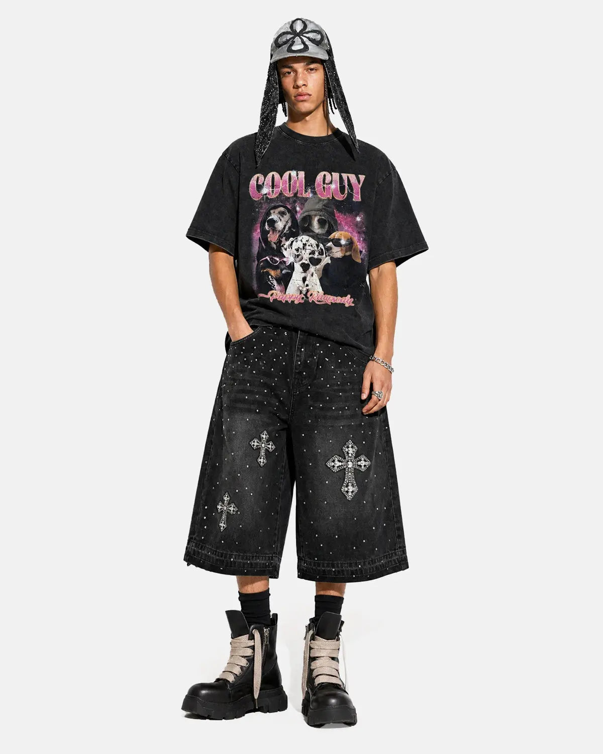 Graphic Washed T-Shirt by INFLATION featuring a colorful streetwear design on soft cotton fabric.