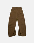 Inflation Stitching Flare Baggy Jeans featuring prominent stitching details and a relaxed fit, styled with casual streetwear.