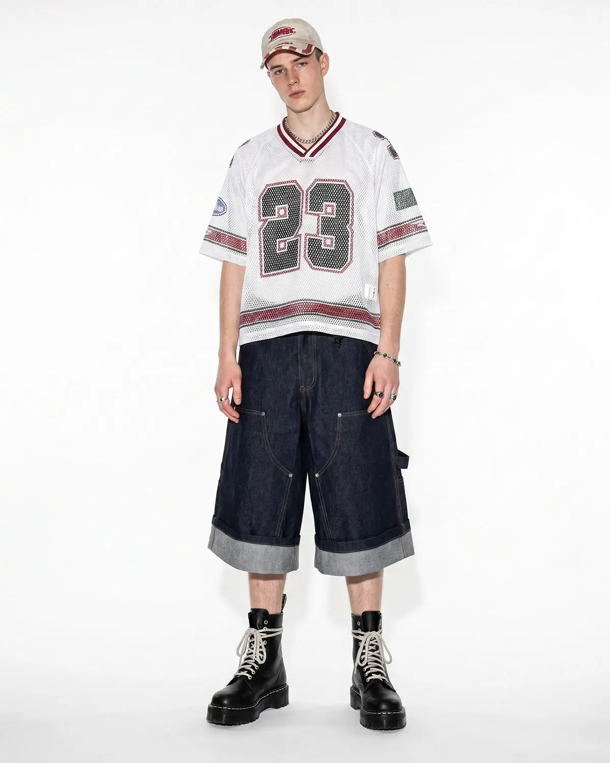Inflation Streetwear 23 Jersey Mesh Print Tee featuring a breathable mesh fabric with bold graphic print in a casual fit.