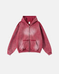 Inflation Monkey Wash Ripped Zip Up Hoodie featuring distressed details and a casual streetwear style in a relaxed fit.