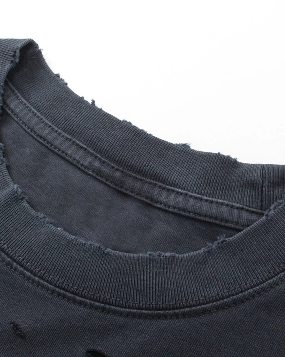Inflation Streetwear ripped distressed washed oversized T-shirt with frayed edges and broken fabric details on a casual fit.