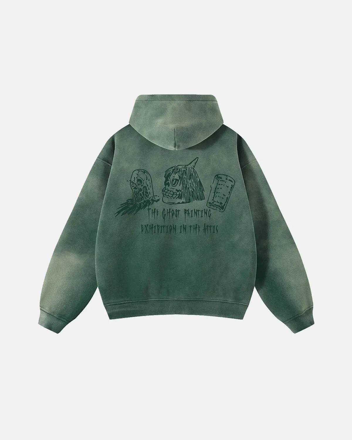 Inflation Streetwear Graphic Monkey Wash Zip Up Hoodie, front view showing colorful monkey graphic and zip closure.