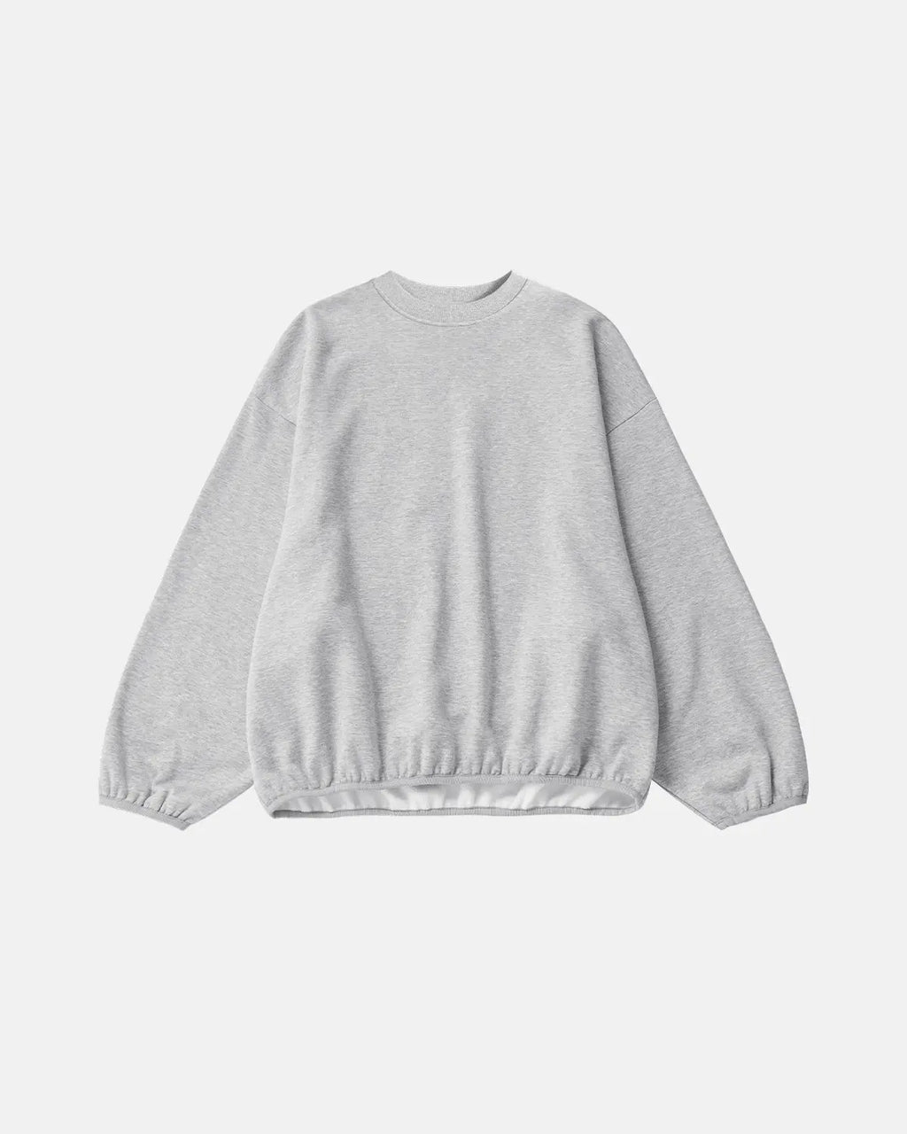 Inflation Streetwear premium boxy crewneck sweatshirt in neutral color, relaxed fit, with visible ribbed cuffs and neckline.