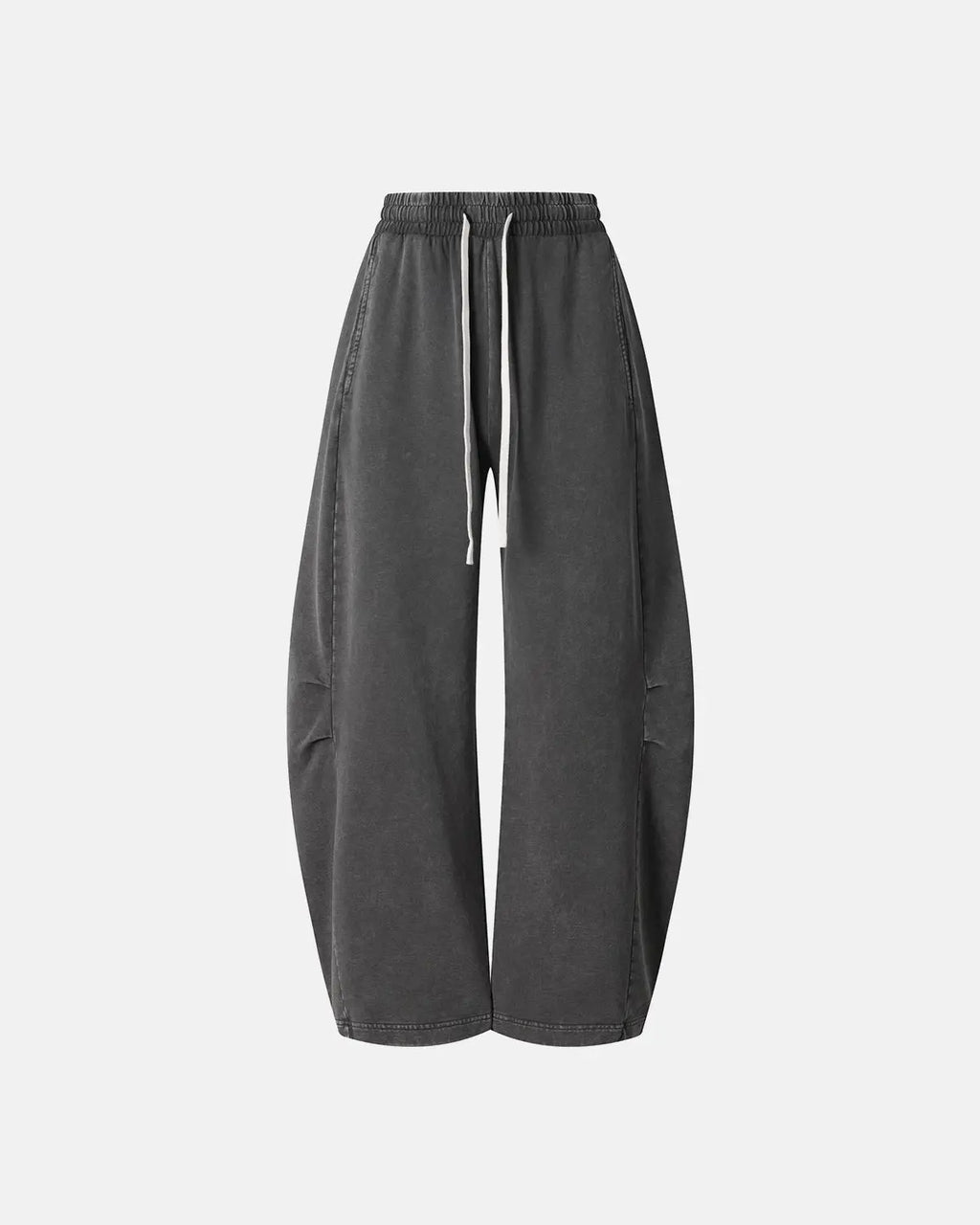 Distressed acid washed barrel sweatpants from Inflation Streetwear, featuring a relaxed fit and vintage-inspired style.