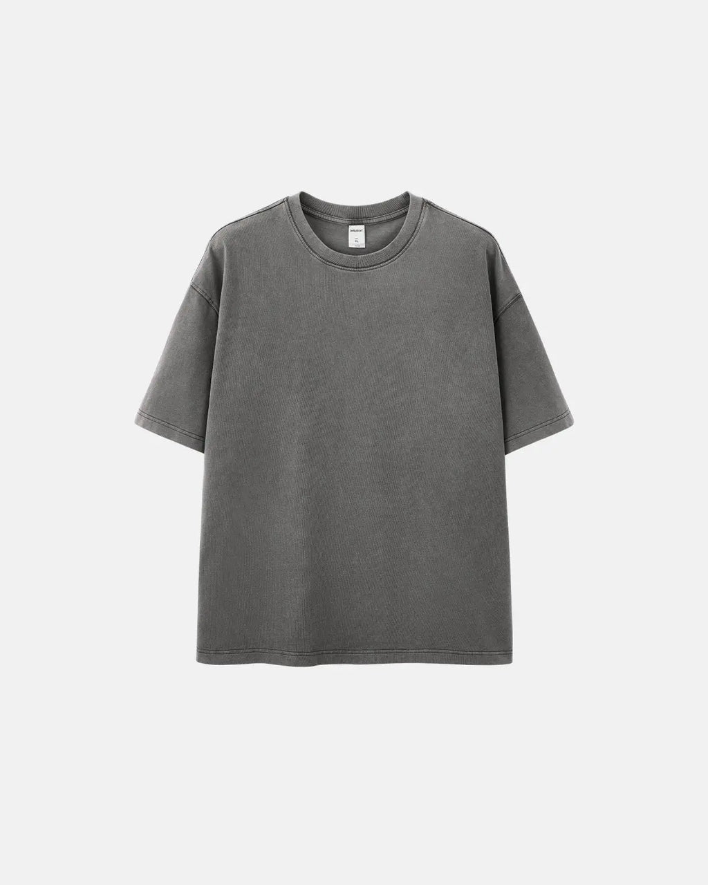 Oversized heavyweight washed T-shirt by INFLATION, showing relaxed fit and faded denim-like fabric with distressed details.
