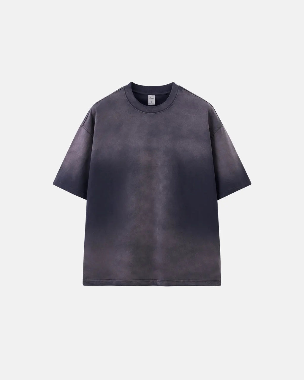 Inflation Streetwear oversized monkey acid wash tee displayed on a hanger, showcasing its relaxed fit and distressed denim look.