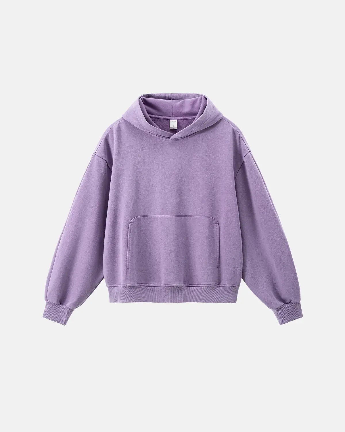 Inflation Streetwear Garment Washed French Terry Hoodie in neutral color, featuring a relaxed fit and casual style.