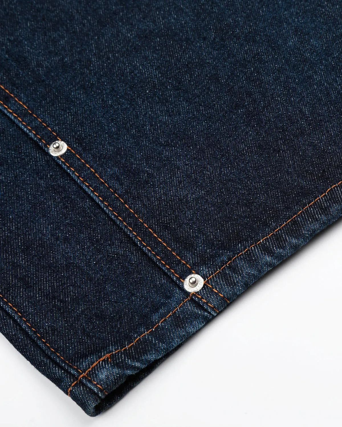 Double waist studded denim long jorts by INFLATION, stylish stretch pants with studded details and a fitted long denim design.