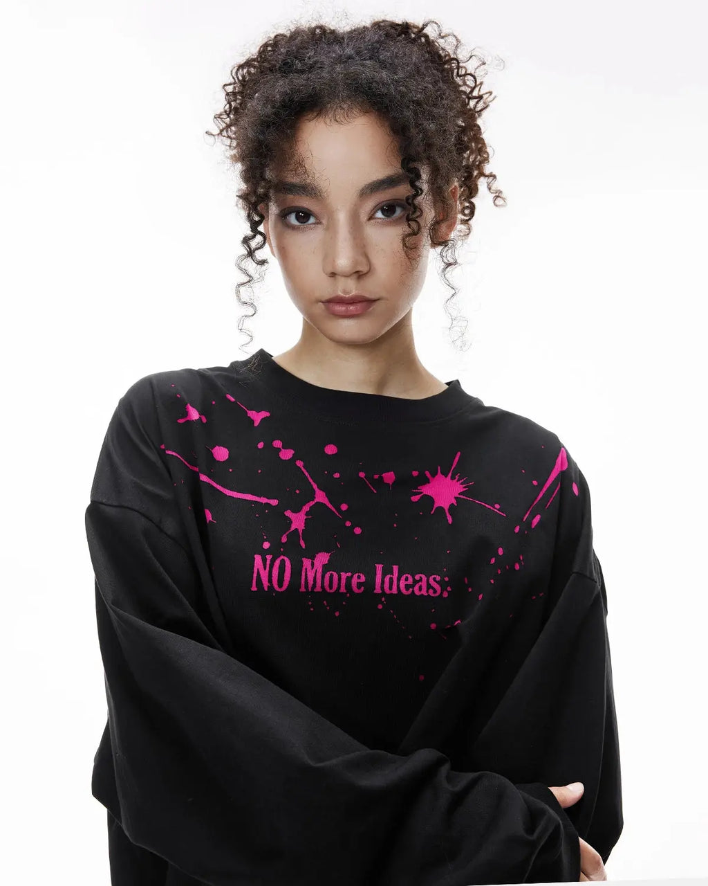 Inflation Laser Burning Streetwear Tee featuring bold graphic design on black cotton fabric, casual urban style.