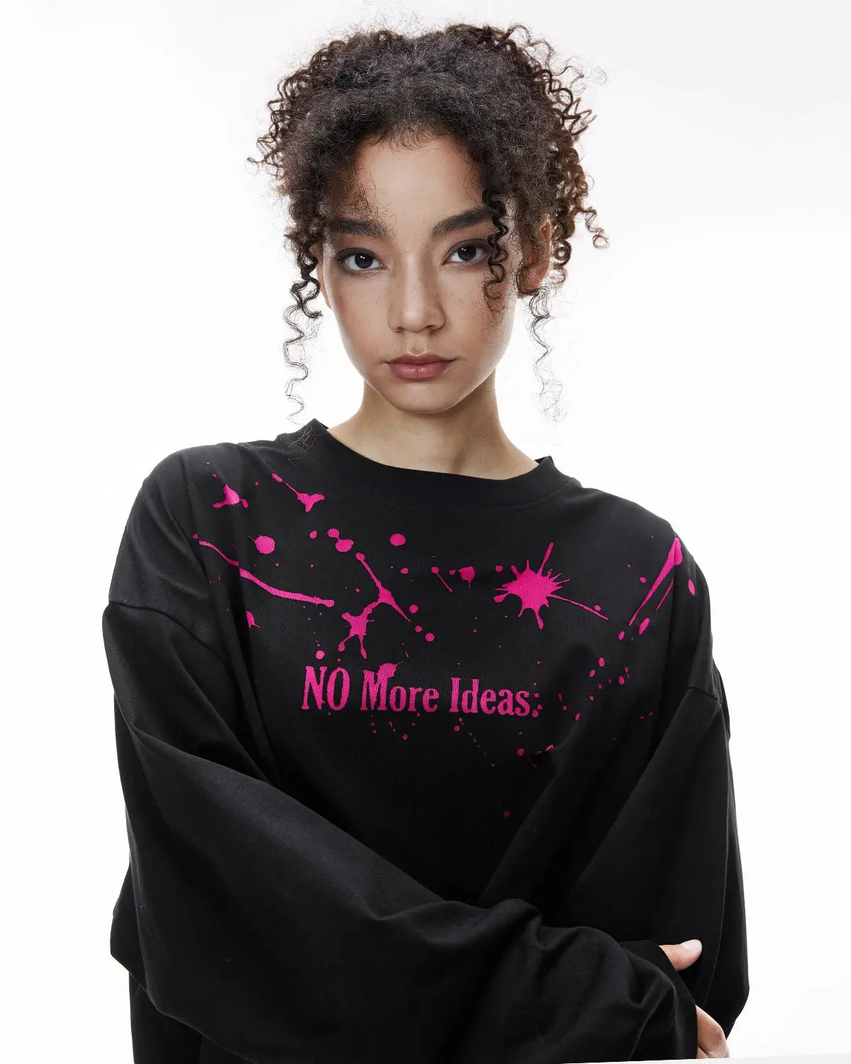 Inflation Laser Burning Streetwear Tee featuring bold graphic design on black cotton fabric, casual urban style.