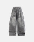 Inflation Star Graphic Rhinestone Barrel Baggy Jeans, stylish pants with star design and rhinestones, casual streetwear look.