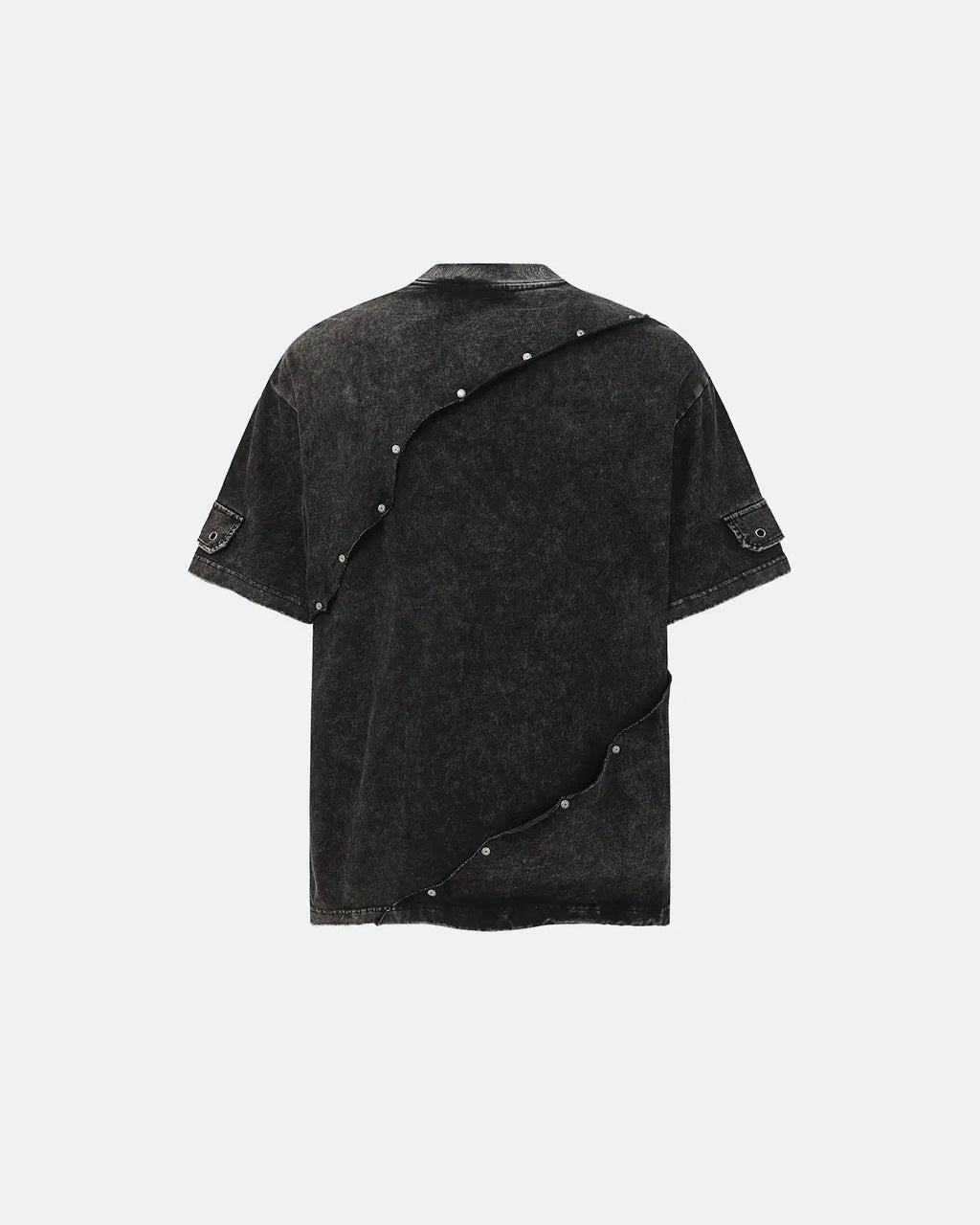 Deconstructed washed oversized T-shirt by INFLATION Streetwear, featuring an edgy, distressed design and relaxed fit.