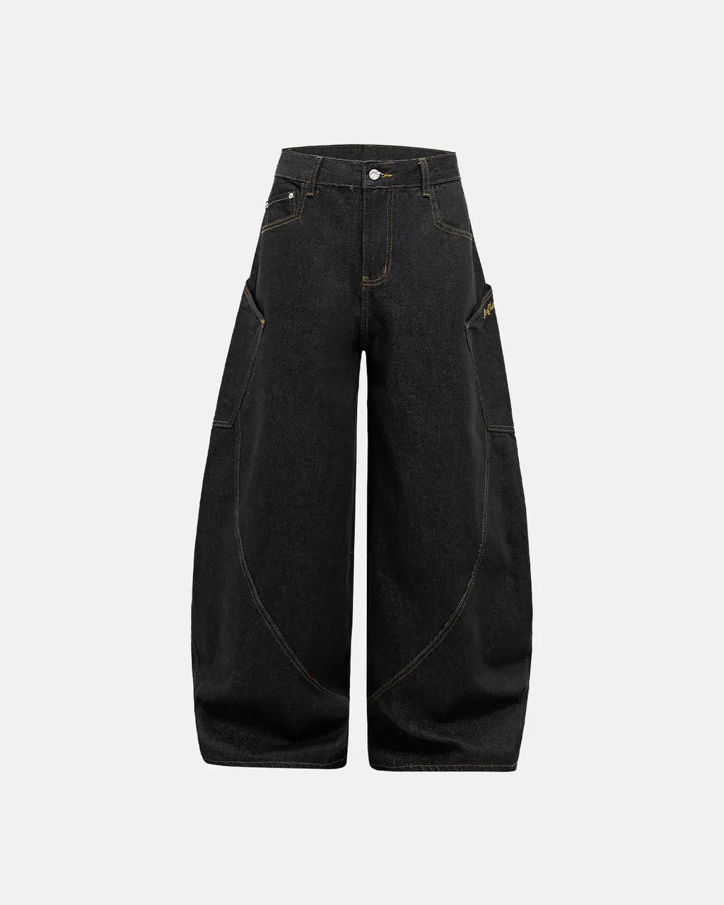 Inflation Super Raw Barrel Jeans featuring distressed denim and raw hems, styled as streetwear casual wear.