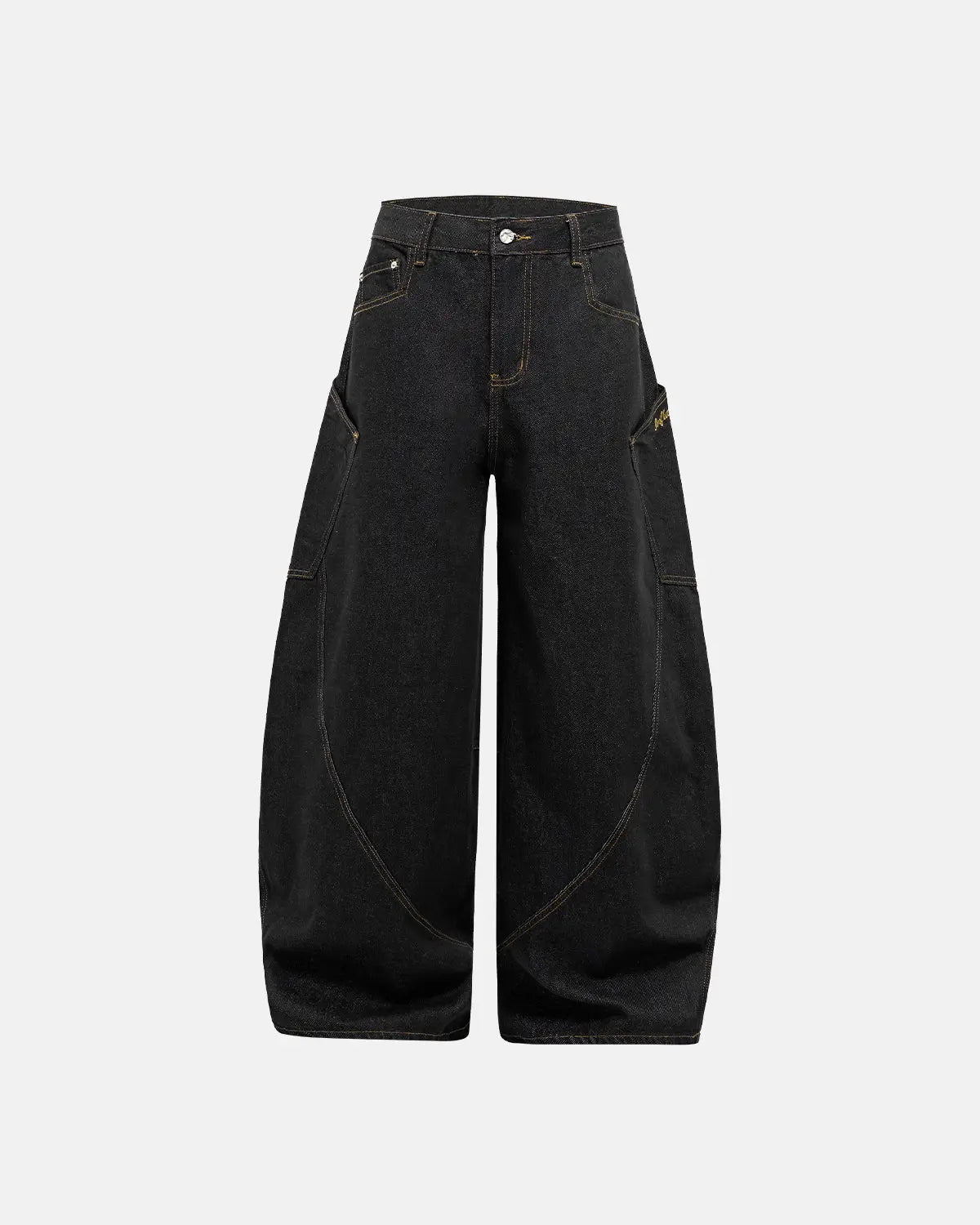 Inflation Super Raw Barrel Jeans featuring distressed denim and raw hems, styled as streetwear casual wear.